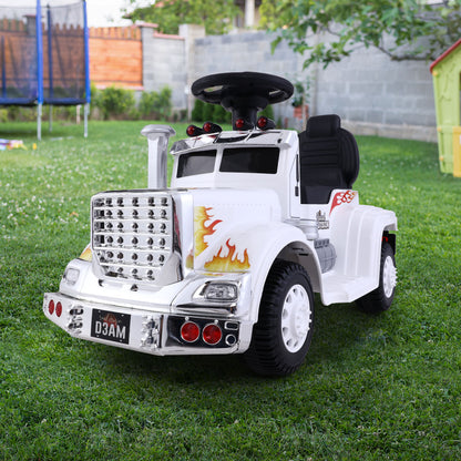 Rigo Kids Electric Ride On Car Truck Motorcycle Motorbike Toy Cars 6V White RCAR-TRUCK-25W-WH