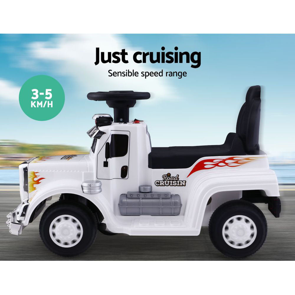 Rigo Kids Electric Ride On Car Truck Motorcycle Motorbike Toy Cars 6V White RCAR-TRUCK-25W-WH