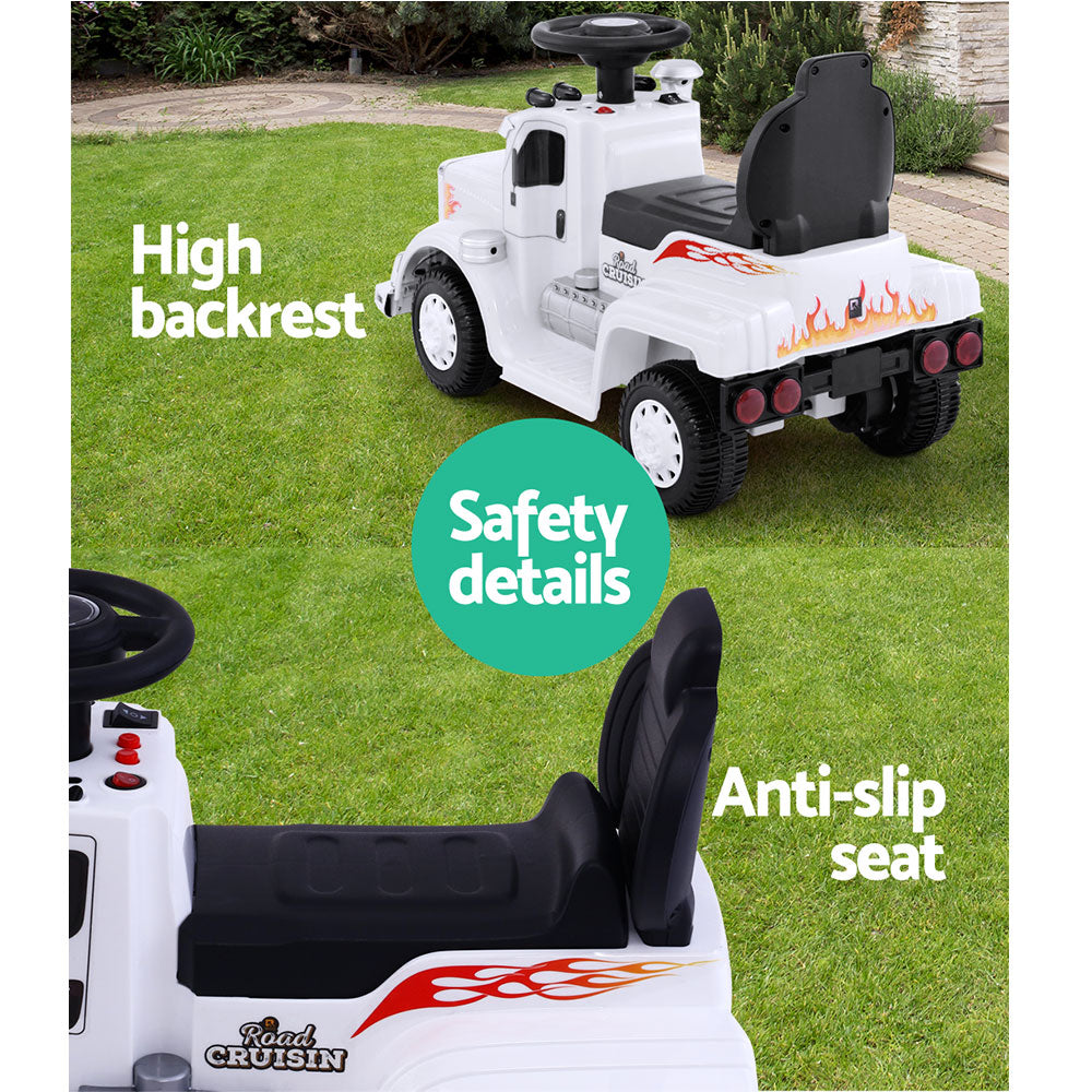 Rigo Kids Electric Ride On Car Truck Motorcycle Motorbike Toy Cars 6V White RCAR-TRUCK-25W-WH