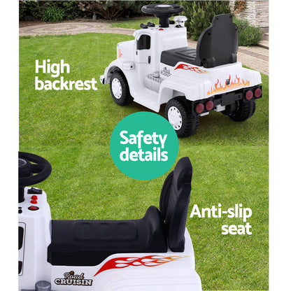 Rigo Kids Electric Ride On Car Truck Motorcycle Motorbike Toy Cars 6V White RCAR-TRUCK-25W-WH