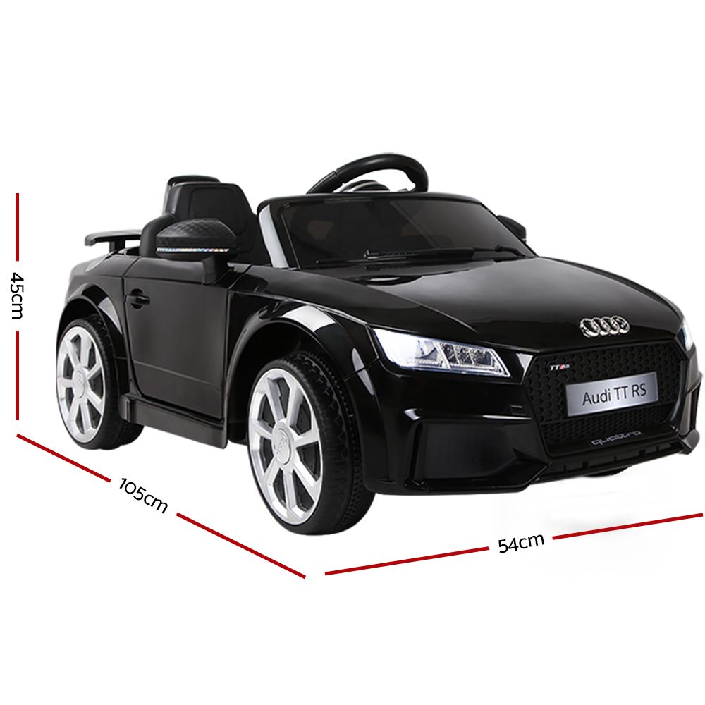 Kids Electric Ride On Car Audi Licensed TTRS Toy Cars Remote 12V Battery Black RCAR-TTS-BK
