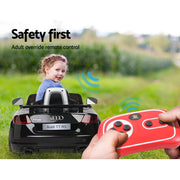 Kids Electric Ride On Car Audi Licensed TTRS Toy Cars Remote 12V Battery Black RCAR-TTS-BK