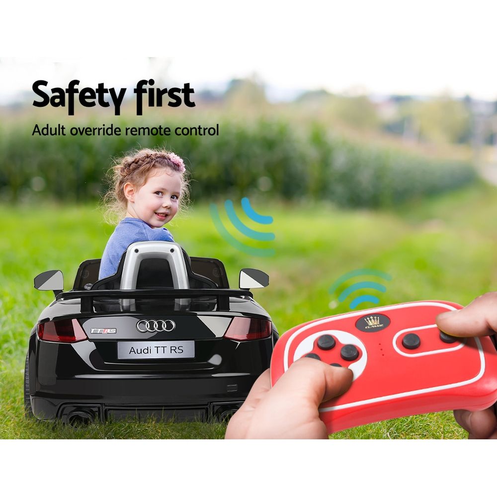 Kids Electric Ride On Car Audi Licensed TTRS Toy Cars Remote 12V Battery Black RCAR-TTS-BK