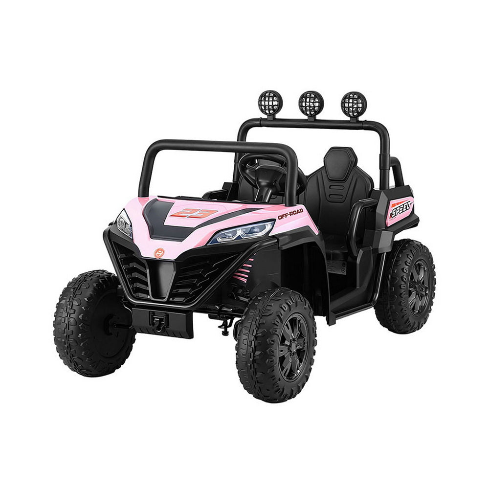 Rigo Kids Ride On Car Electric Toys Cars Headlight Music Remote Control Pink RCAR-UTV-2S-PK