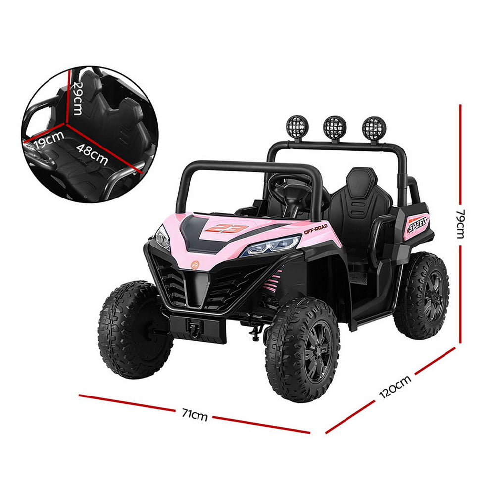 Rigo Kids Ride On Car Electric Toys Cars Headlight Music Remote Control Pink