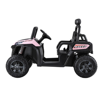 Rigo Kids Ride On Car Electric Toys Cars Headlight Music Remote Control Pink RCAR-UTV-2S-PK