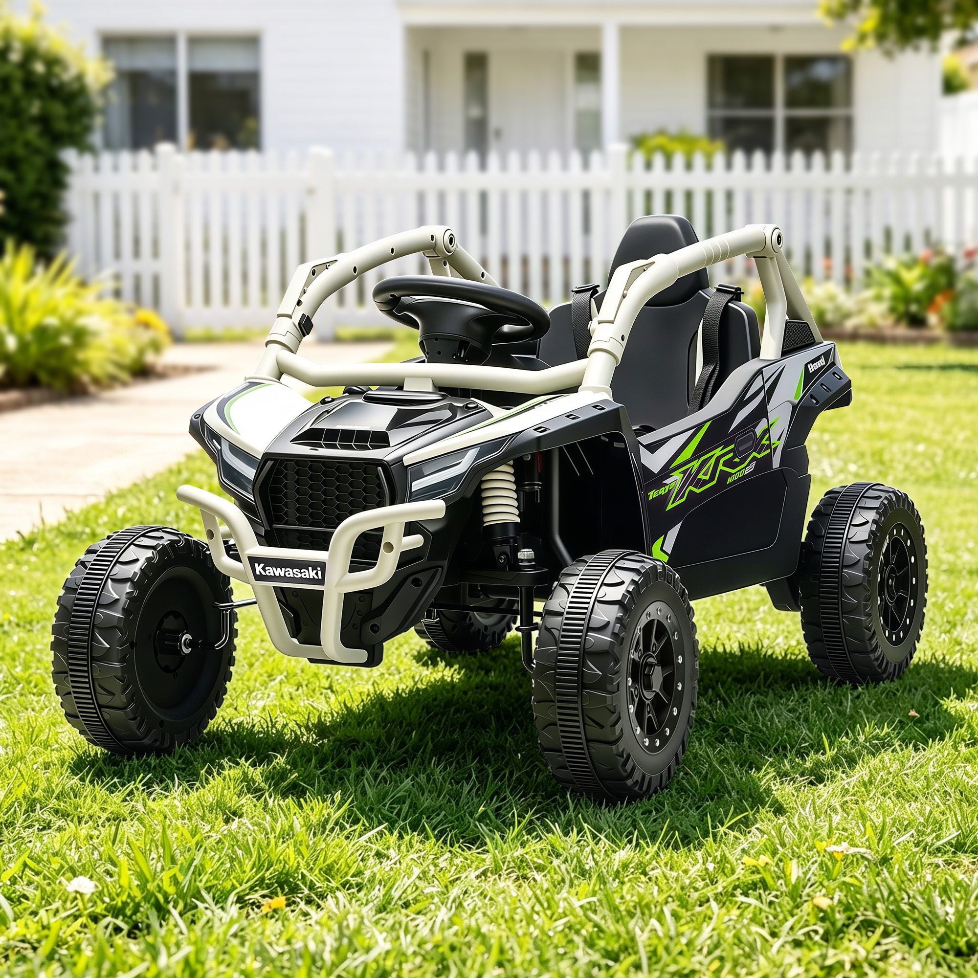 Kids Ride On Car Off-Road Licensed KRX1000 Electric Toy with Remote Control Music RCAR-UTV-KRX10-LS-GY