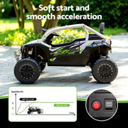 Kids Ride On Car Off-Road Licensed KRX1000 Electric Toy with Remote Control Music RCAR-UTV-KRX10-LS-GY
