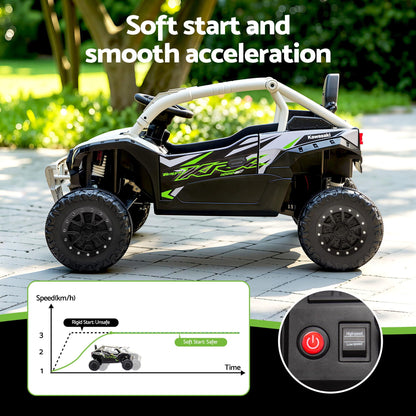 Kids Ride On Car Off-Road Licensed KRX1000 Electric Toy with Remote Control Music RCAR-UTV-KRX10-LS-GY