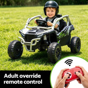 Kids Ride On Car Off-Road Licensed KRX1000 Electric Toy with Remote Control Music RCAR-UTV-KRX10-LS-GY