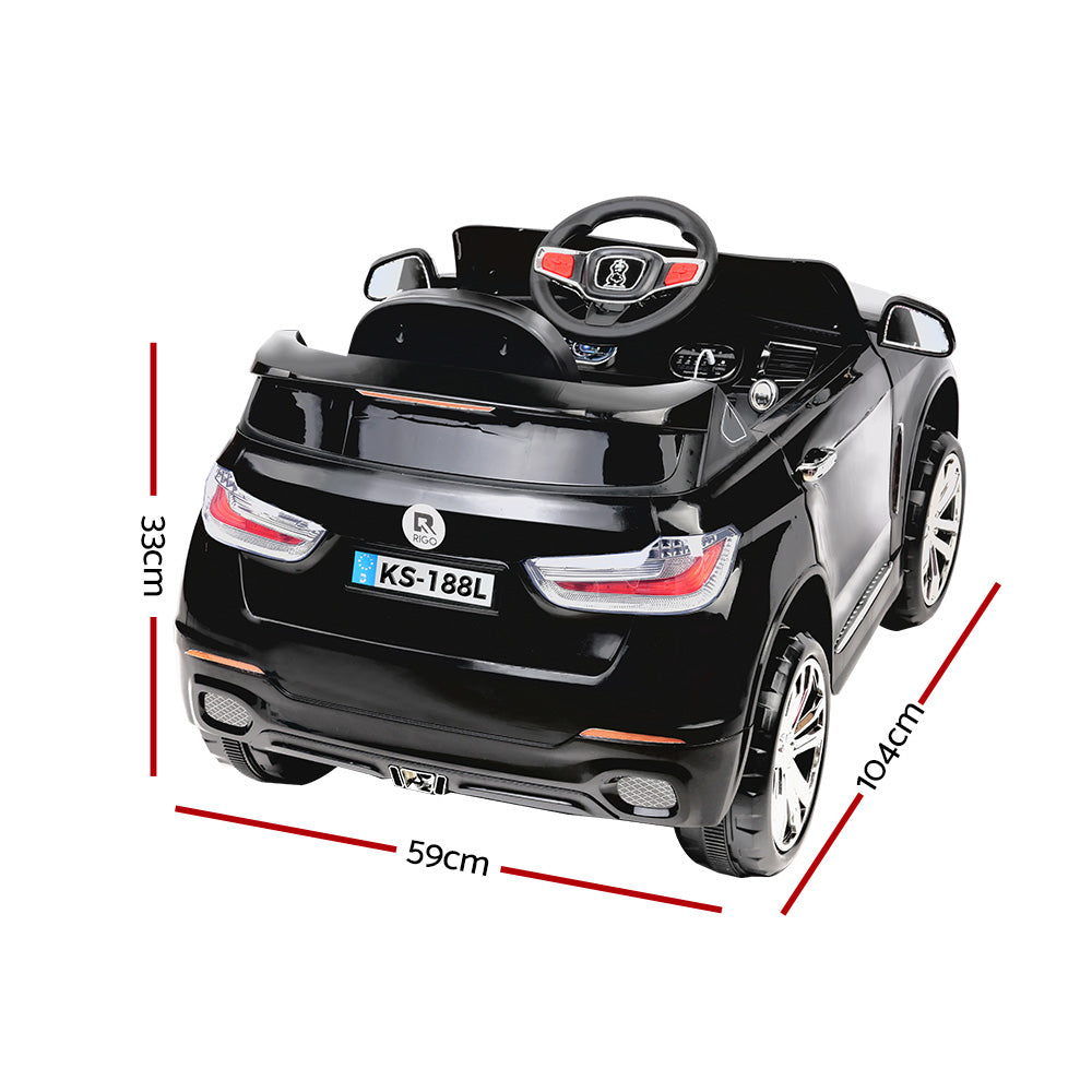 Rigo Kids Electric Ride On Car SUV BMW-Inspired X5 Toy Cars Remote 6V Black RCAR-X5-S-BK