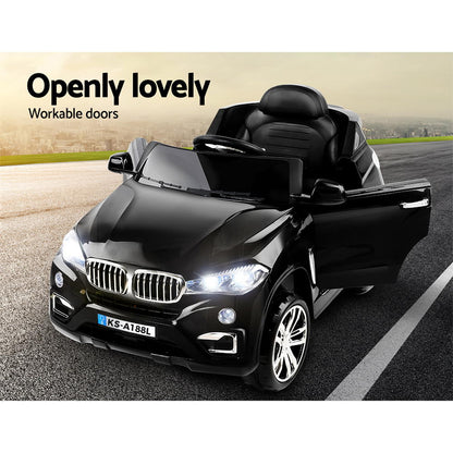 Rigo Kids Electric Ride On Car SUV BMW-Inspired X5 Toy Cars Remote 6V Black RCAR-X5-S-BK