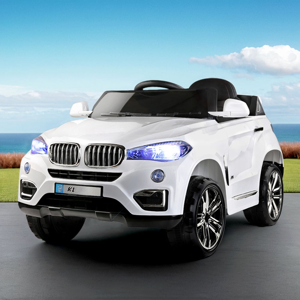 Rigo Kids Electric Ride On Car SUV BMW-Inspired X5 Toy Cars Remote 6V White RCAR-X5-S-WH