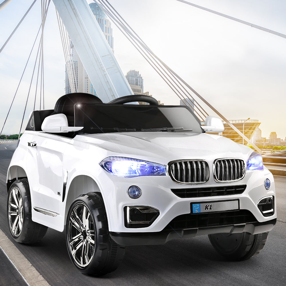 Rigo Kids Electric Ride On Car SUV BMW-Inspired X5 Toy Cars Remote 6V White RCAR-X5-S-WH