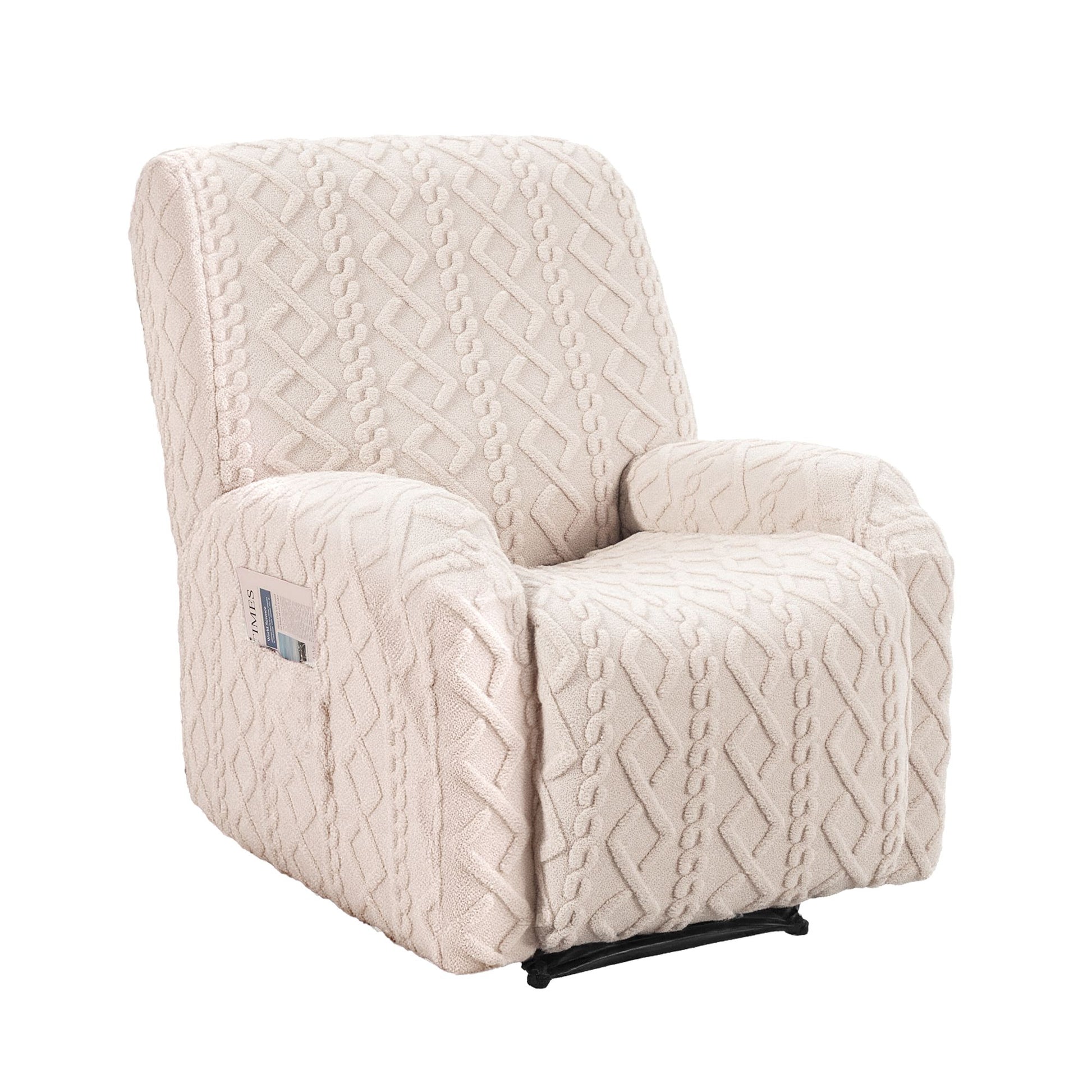 Artiss Recliner Chair Covers with Storage Side Pockets Beige RCOVER-COT-1S-BG