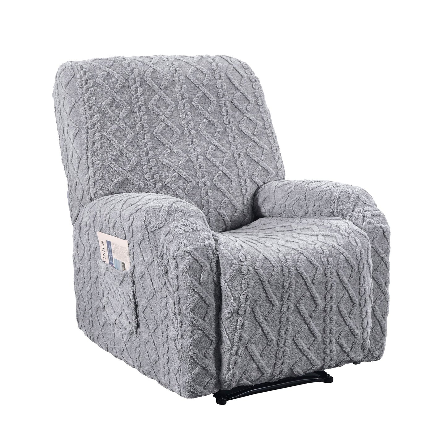 Artiss Recliner Chair Covers with Storage Side Pockets Grey RCOVER-COT-1S-GY