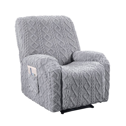 Artiss Recliner Chair Covers with Storage Side Pockets Grey RCOVER-COT-1S-GY