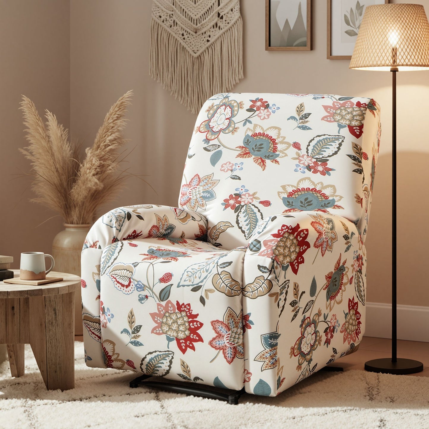 Artiss Stretch Kids Recliner Cover 4-Pieces Recliner Chair Slipcovers Printed Polyester RCOVER-KID-SILK-1S-PK
