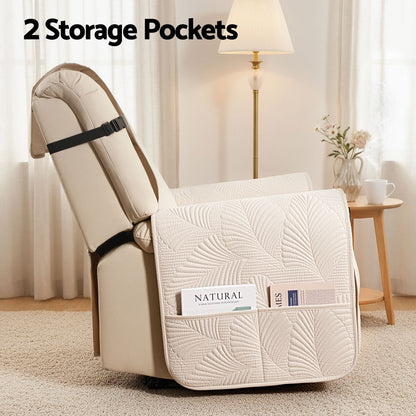 Artiss Quilted Recliner Chair Covers 100% Waterproof Recliner Slipcovers RCOVER-PAD-FLOW-1S-BG