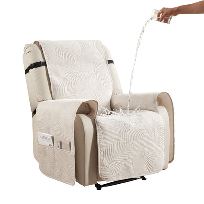 Artiss Quilted Recliner Chair Covers 100% Waterproof Recliner Slipcovers RCOVER-PAD-FLOW-1S-BG