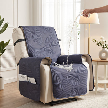 Artiss Quilted Recliner Chair Covers 100% Waterproof Recliner Slipcovers Grey RCOVER-PAD-FLOW-1S-GY