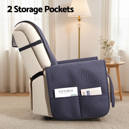 Artiss Quilted Recliner Chair Covers 100% Waterproof Recliner Slipcovers Grey RCOVER-PAD-FLOW-1S-GY