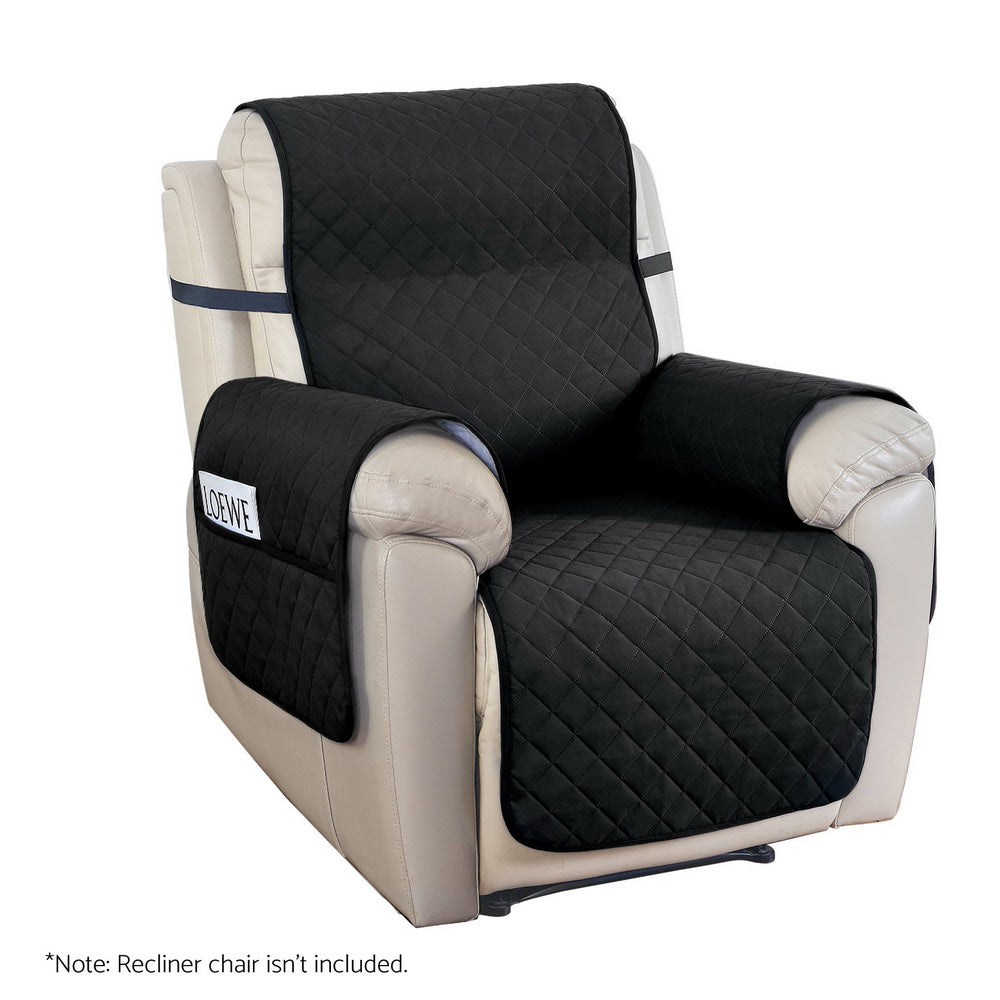 Artiss Recliner Chair Cover 100% Water Resistant Black RCOVER-PAD-WP-BK