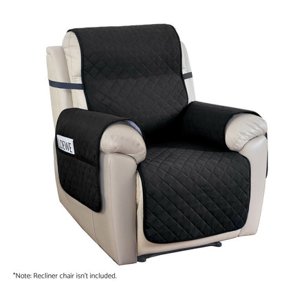 Artiss Recliner Chair Cover 100% Water Resistant Black RCOVER-PAD-WP-BK