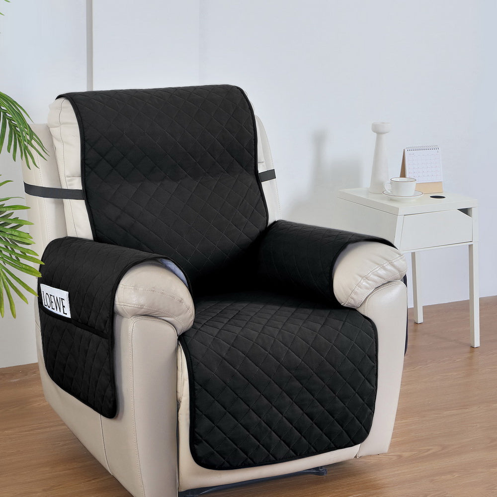 Artiss Recliner Chair Cover 100% Water Resistant Black RCOVER-PAD-WP-BK