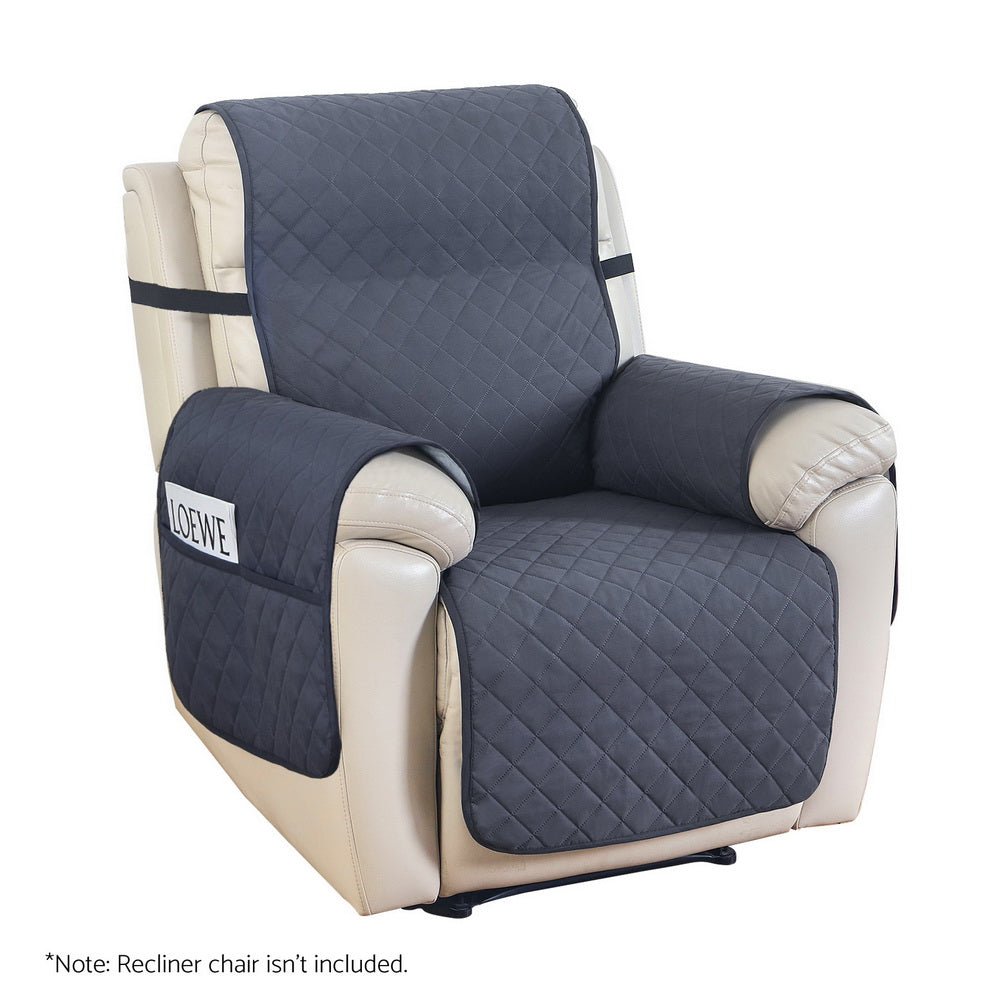 Artiss Recliner Chair Cover 100% Water Resistant Grey RCOVER-PAD-WP-GY