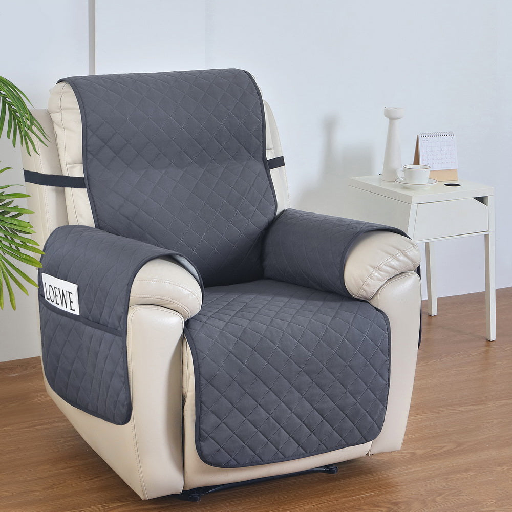 Artiss Recliner Chair Cover 100% Water Resistant Grey RCOVER-PAD-WP-GY