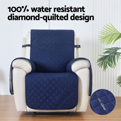 Artiss Recliner Chair Cover 100% Water Resistant Navy RCOVER-PAD-WP-NA