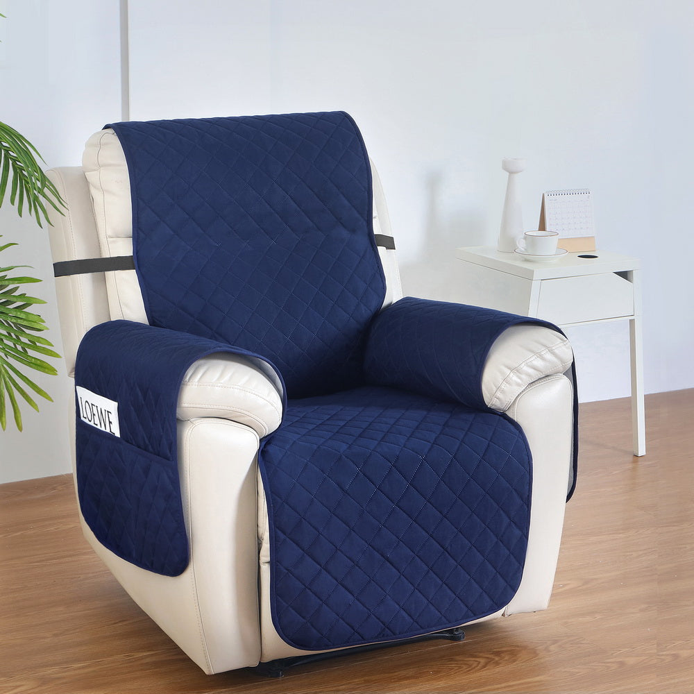 Artiss Recliner Chair Cover 100% Water Resistant Navy RCOVER-PAD-WP-NA