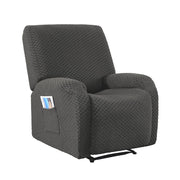 Artiss Recliner Chair Covers with Storage Side Pockets Grey Fabric RCOVER-POLY-1S-DAGY