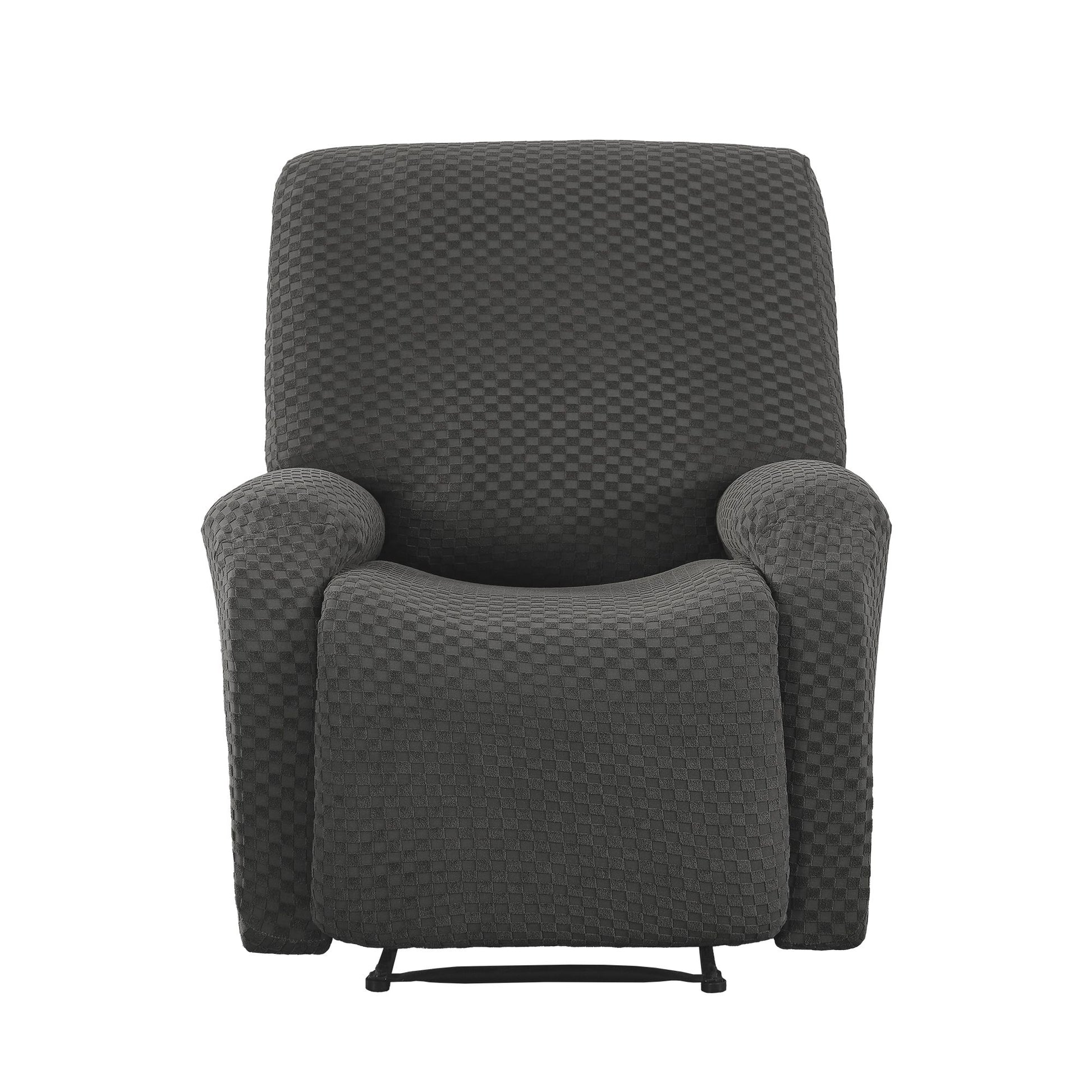 Artiss Recliner Chair Covers with Storage Side Pockets Grey Fabric RCOVER-POLY-1S-DAGY