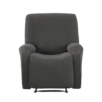 Artiss Recliner Chair Covers with Storage Side Pockets Grey Fabric RCOVER-POLY-1S-DAGY