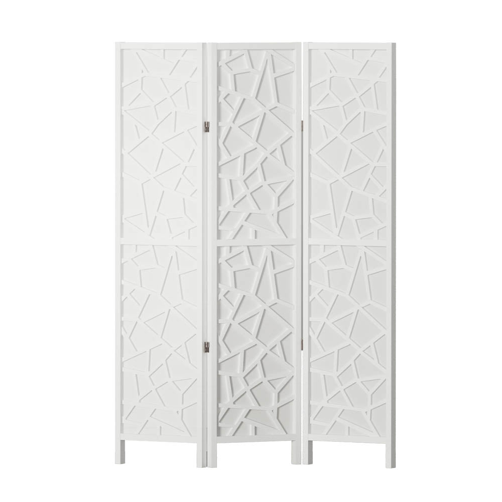 Artiss 3 Panel Room Divider Screen 122x170cm Clover White RD-4016-3P-WH