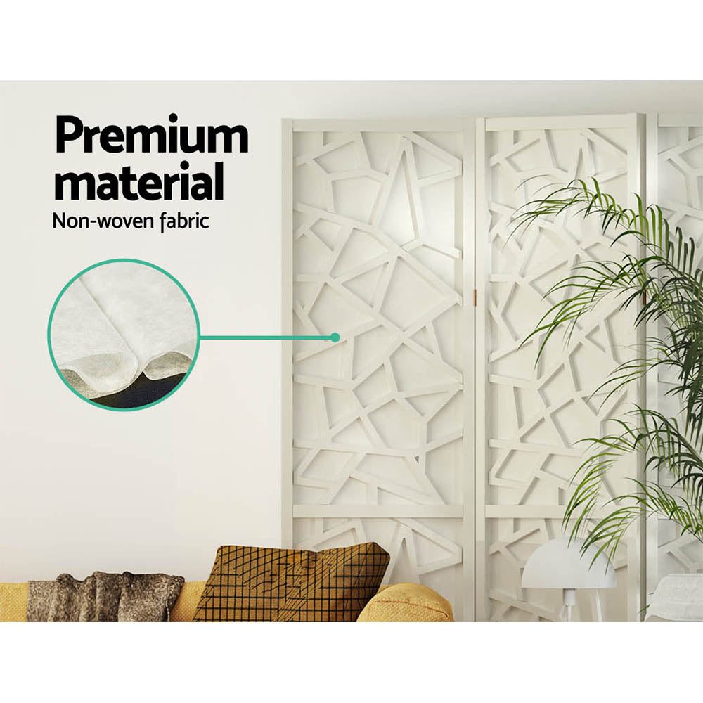 Artiss 3 Panel Room Divider Screen 122x170cm Clover White RD-4016-3P-WH