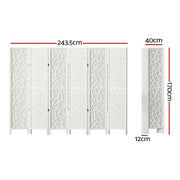 Artiss 6 Panel Room Divider Screen 244x170cm Clover White RD-4016-6P-WH