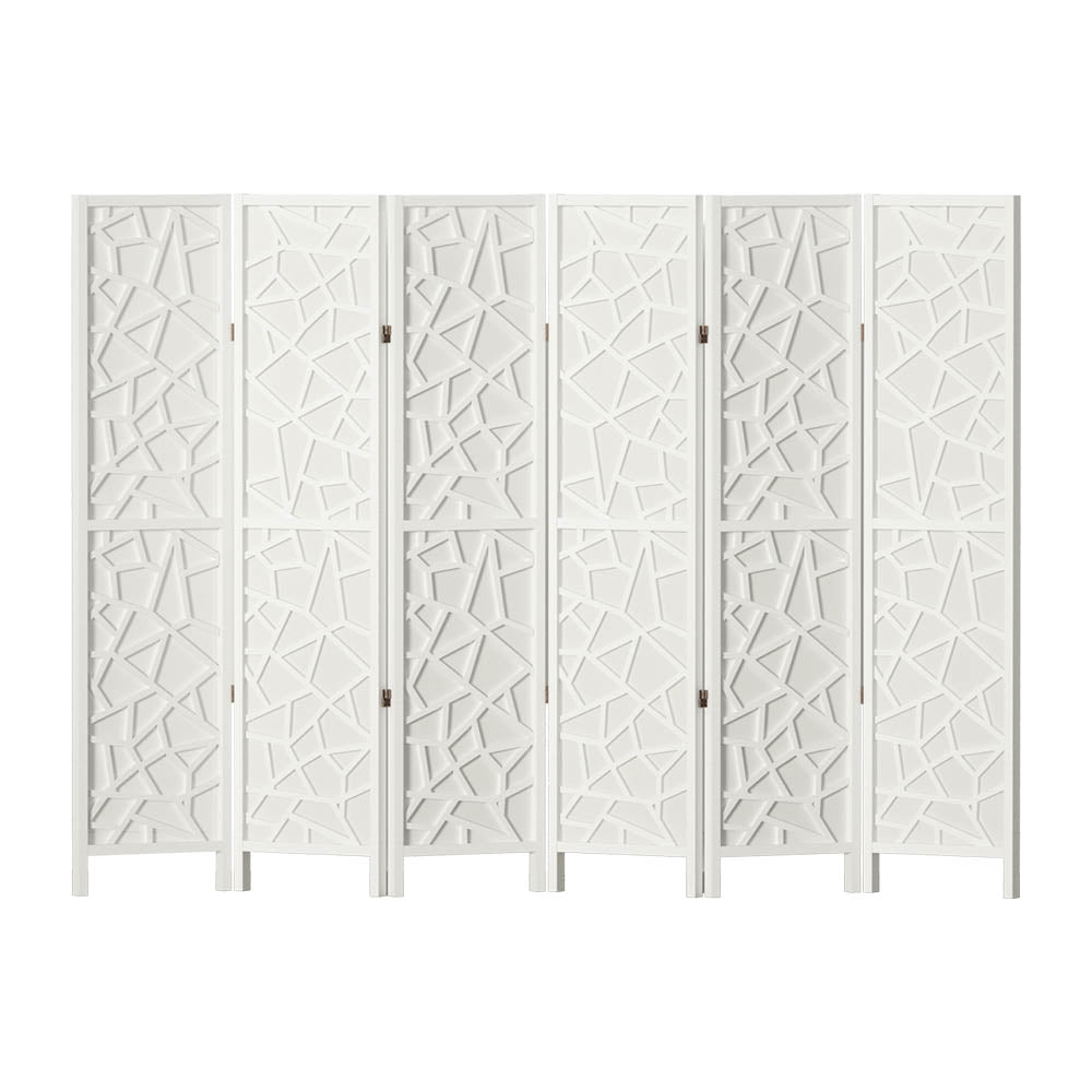 Artiss 6 Panel Room Divider Screen 244x170cm Clover White RD-4016-6P-WH