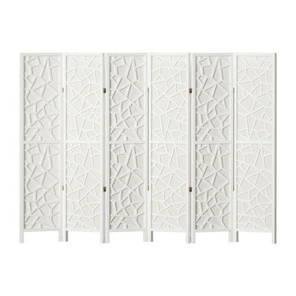 Artiss 6 Panel Room Divider Screen 244x170cm Clover White RD-4016-6P-WH