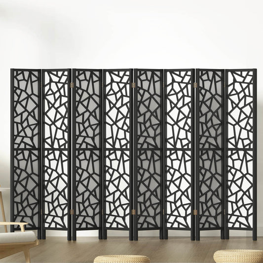 Artiss 8 Panel Room Divider Screen 325x170cm Clover Black RD-4016-8P-BK