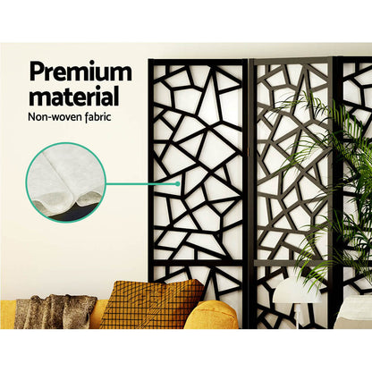 Artiss 8 Panel Room Divider Screen 325x170cm Clover Black RD-4016-8P-BK