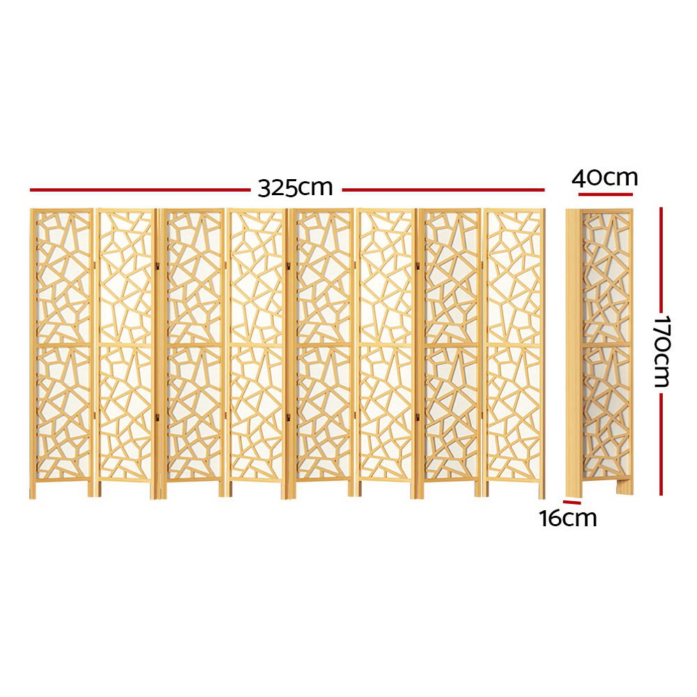 Artiss 8 Panel Room Divider Screen 325x170cm Clover Natural RD-4016-8P-NT