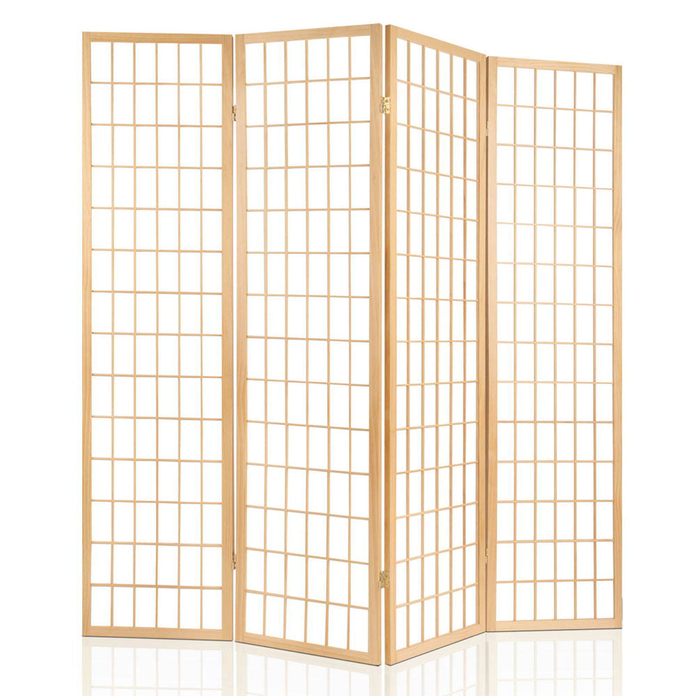 Artiss 4 Panel Room Divider Screen 174x179cm Natural RD-4019-4P-NT
