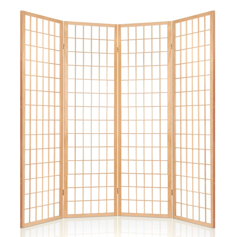 Artiss 4 Panel Room Divider Screen 174x179cm Natural RD-4019-4P-NT