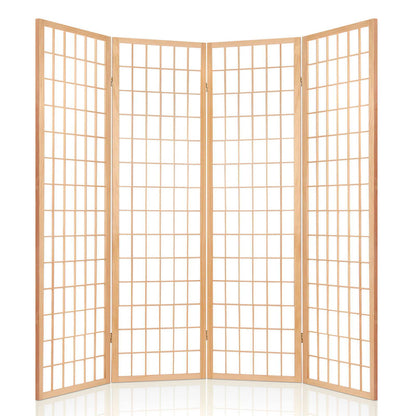 Artiss 4 Panel Room Divider Screen 174x179cm Natural RD-4019-4P-NT
