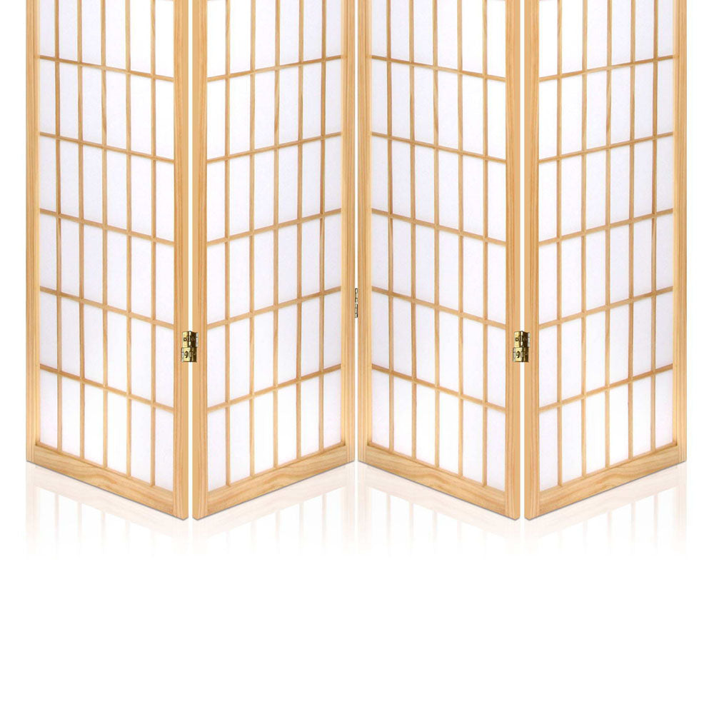 Artiss 4 Panel Room Divider Screen 174x179cm Natural RD-4019-4P-NT