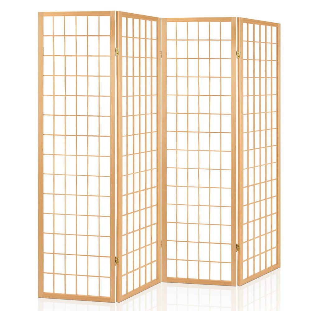 Artiss 4 Panel Room Divider Screen 174x179cm Natural RD-4019-4P-NT