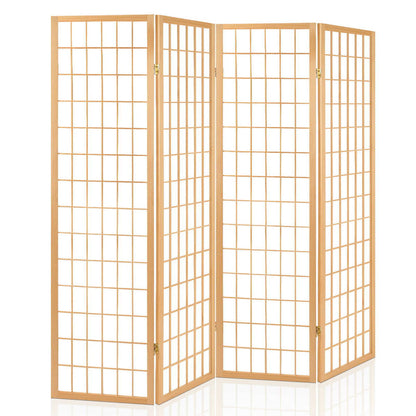 Artiss 4 Panel Room Divider Screen 174x179cm Natural RD-4019-4P-NT